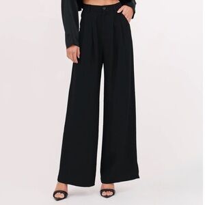 NONCHALANT Women’s Black Wide-Leg Pant/Trouser
